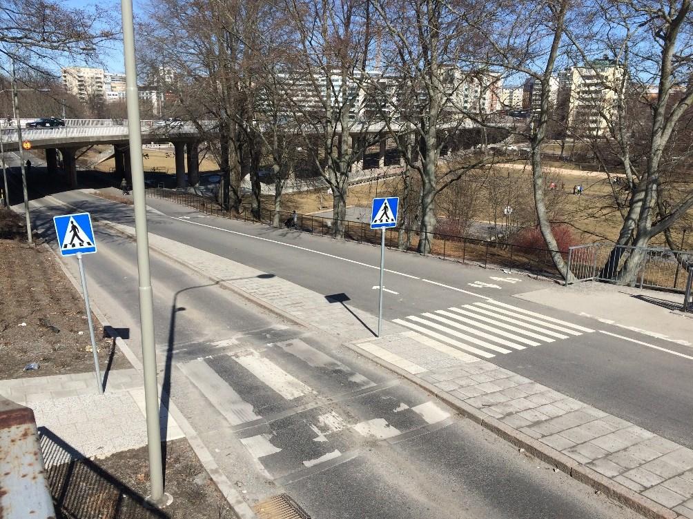 Gjörwellsgatan har en gångbana på 2,5 m byggts och den befintliga cykelbanan har breddats till