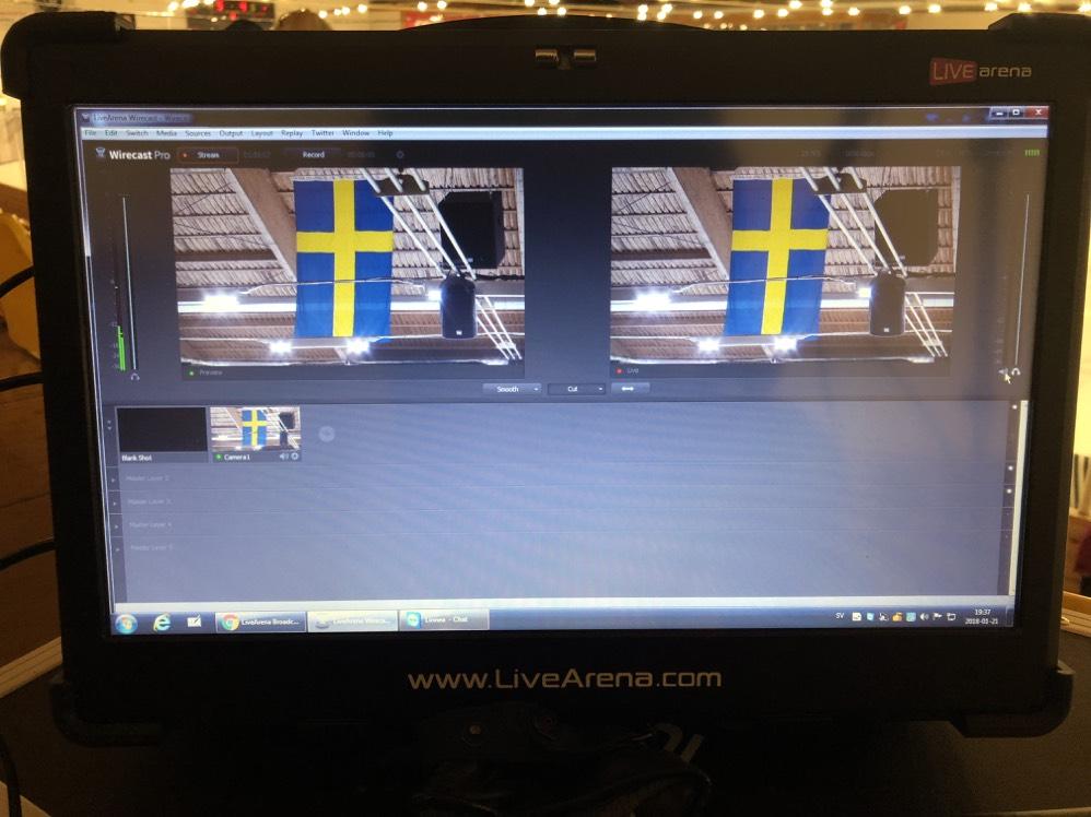 Det är bra att börja streama 3 minuter innan matchstart och fortsätta 3 minuter efter matchens slut innan man trycker av på knappen STREAM igen. Stäng aldrig av STREAM vid periodpauser.