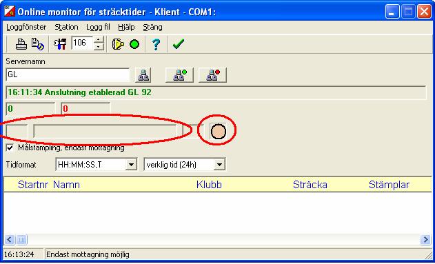 Att datrns cm prt är rätt inställd Att masterstatinens baudrate är 4800 Att mastern är prgrammerad med PC tillkpplad / autsänd Samlingsbx Används för att kppla upp målstämpling eller annan kntrll sm