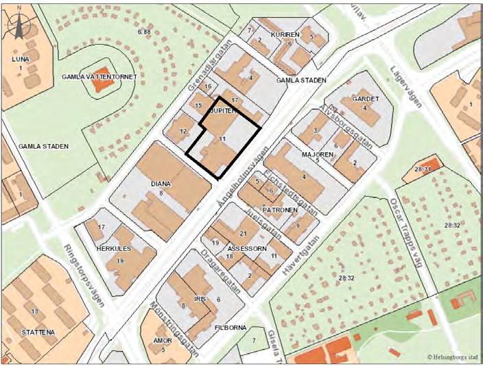 Detaljplan för fastigheten Jupiter 11, Norra infarten Helsingborgs stad Planområdets läge Planbeskrivning Upprättad den 09 okt 2018 STANDARDFÖRFARANDE Program godkänt av stadsbyggnadsnämnden den "DAG