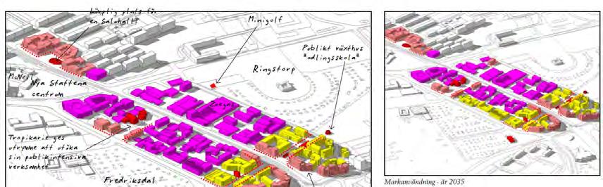 Planområdet I programmet föreslås en varierad byggnadshöjd på mellan tre och sex våningar inom programområdet,