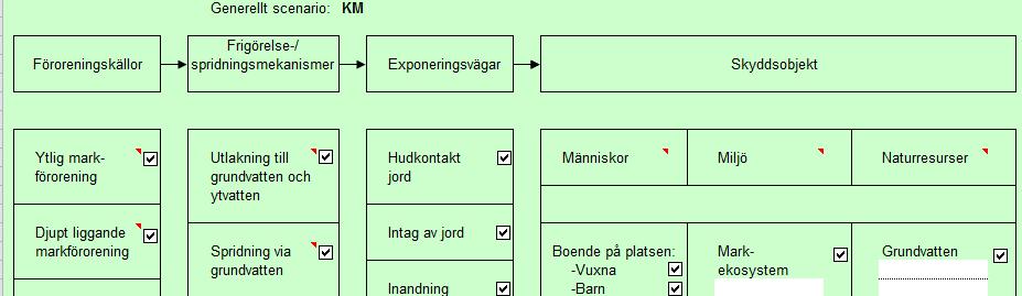 Två typer av kalkylblad Inmatningsblad Konceptuell modell, Inmatning av data, referenser och motiveringar/kommentarer till gjorda val Resultatblad Redovisning av beräkningsresultat, egna indata,