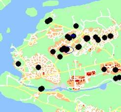 där de känner sig hemma. Nästan hälften av Tallskolebarnen har däremot ringat in hela sin stadsdel som ett område de känner sig hemma i.