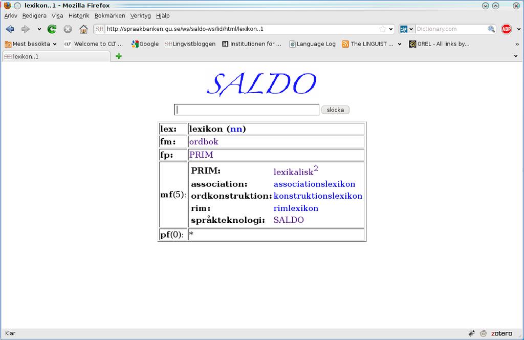 SALDO, 2 SALDO, 3 Dalins ordbok (1850 53) externa fria