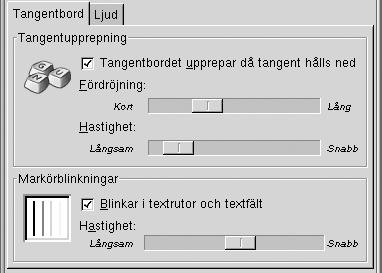 FIGUR 9 3 Inställningsverktyget Tangentbord med flikar för Tangentbord Tabell 9 3 visar en lista över de tangentbordsinställningar som du kan konfigurera.