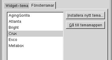 TABELL 9 13 Inställningar för skrivbordsteman Alternativ Tillgängliga teman Installera nytt tema Gå till temamappen Funktion Markera det önskade temat i listrutan.