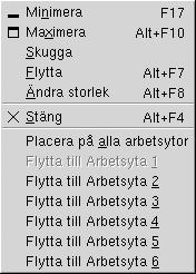 Menyer och panelprogram för att arbeta med fönster och arbetsytor I det här avsnittet beskrivs menyer och panelprogram som du använder för att arbeta med fönster och arbetsytor.