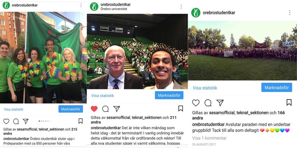 Sociala medier Antal följare Instagram (ökning från förra året): 2476 (902) Antal gilla markeringar facebook (ökning från året): 5313 (911) Topp 3 mest gillade bilderna på Instagram: Del 1: