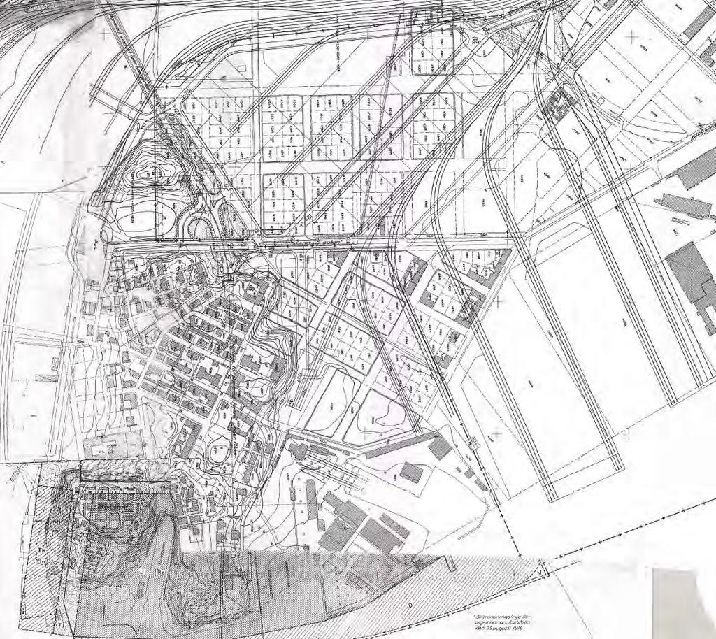 1937 Rivs alla äldre planer på stadsbebyggelse i området kring Lindholmen och karlavagnsområdet upp.