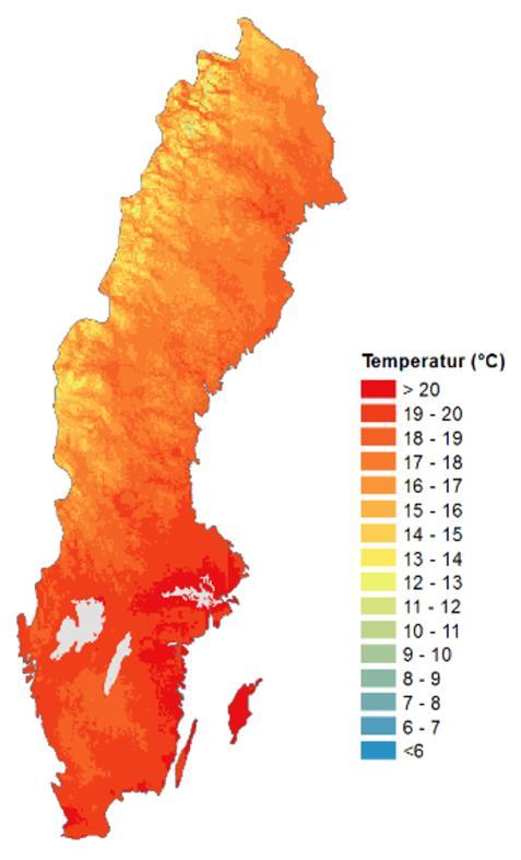 vid sekelskiftet vid en uppvärmning i Sverige mellan 3-7 grader