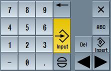 Yta för placering av det virtuella tangentbordet. Tangent "Num" Reducerar det virtuella tangentbordet till nummerblocket.
