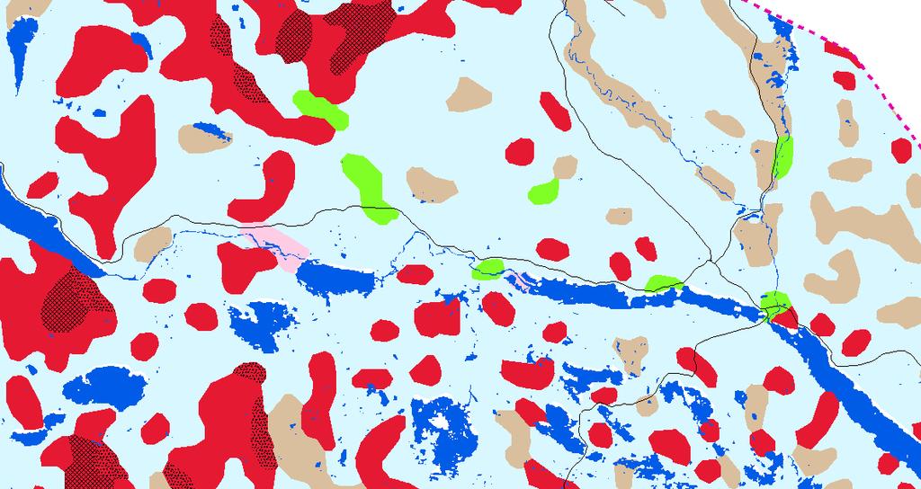 Bilaga 3:2f Kärnområde för bebyggelseutveckling; Vojmådalen Geologiska förutsättningar - jordarter Kittelfjäll Dikanäs