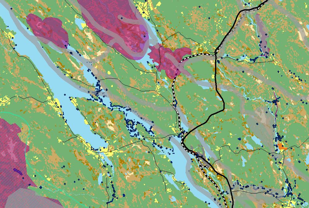 Bilaga 3:1c Kärnområde för bebyggelseutveckling; Tätorten Allmänna intressen fornlämningar och riksintressen Nästansjö Malgovik