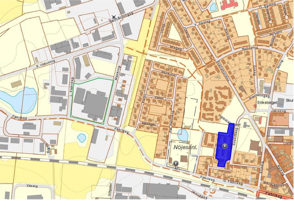 Planbeskrivning 9 (19) Fornlämningar Det finns inga kända fornlämningar inom planområdet. Närmsta kända fornlämning finns vid Folkets hus, vilket är cirka 400 meter från planområdet.