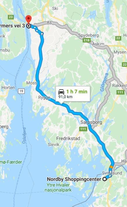 Hitta till Carl Størmers vei 3 Get on Svinesundsbron 6 min (4.9 km) Follow E6 to Drøbakveien in Vestby, Noreg. Take exit 17 from E6 48 min (77.