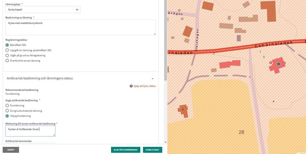 Nedan ser du olika exempel: Äldre kulturlager vid kyrka och kyrkogård som fortfarande är i bruk. Undersökningar vid Slott/herresäte med kringliggande områden som fortfarande är i bruk.