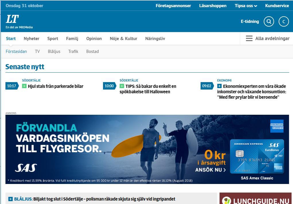 Så här läser du e-tidningen 1 2 3 Gå in på LT.