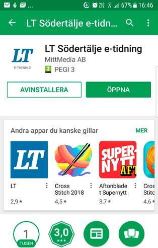 Ladda ner e-tidningsappen Samsung 1 2 3 4 STARTSIDAN Inringade triangeln är Google Play Butik där