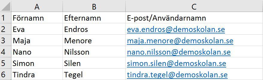 Klicka på Skapa elever för att spara din import och skapa elevkontona. 5.