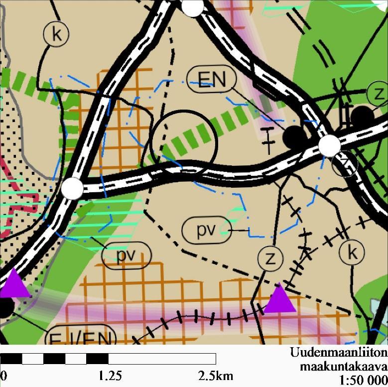Området som är avsett att detaljplaneras ligger till största delen i ett grundvattenområde (blå streckpunktlinje).
