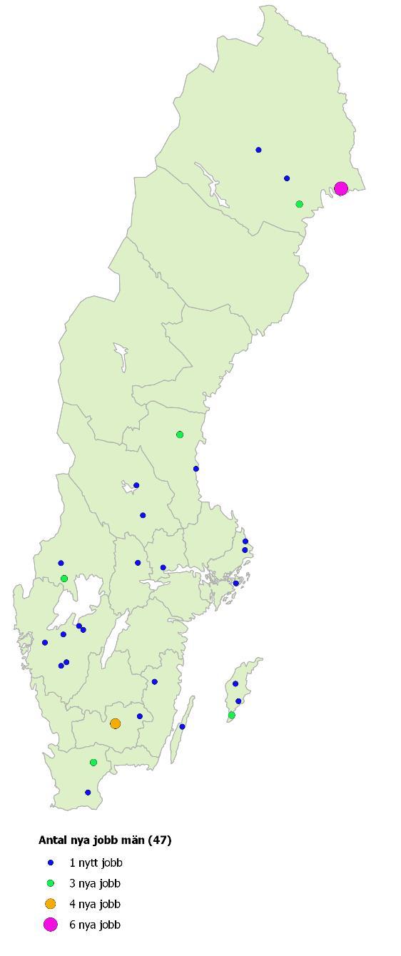 Flest jobb har skapats i Norrbotten Norrbotten, Skåne och Västra Götaland är de län med flest antal nya jobb. I Norrbotten har 19 nya jobb skapats.