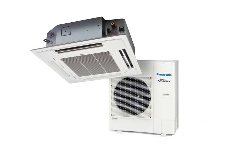 AQS/Panasonic PACi Elite U-_PE*E*/1CA-900 7 storlekar 3,9 13,9 kw Luftkylda serverrumsaggregat* Innedel för infälld montering i undertak (kassett) 900 x 900 mm * Utförande för kontinuerlig