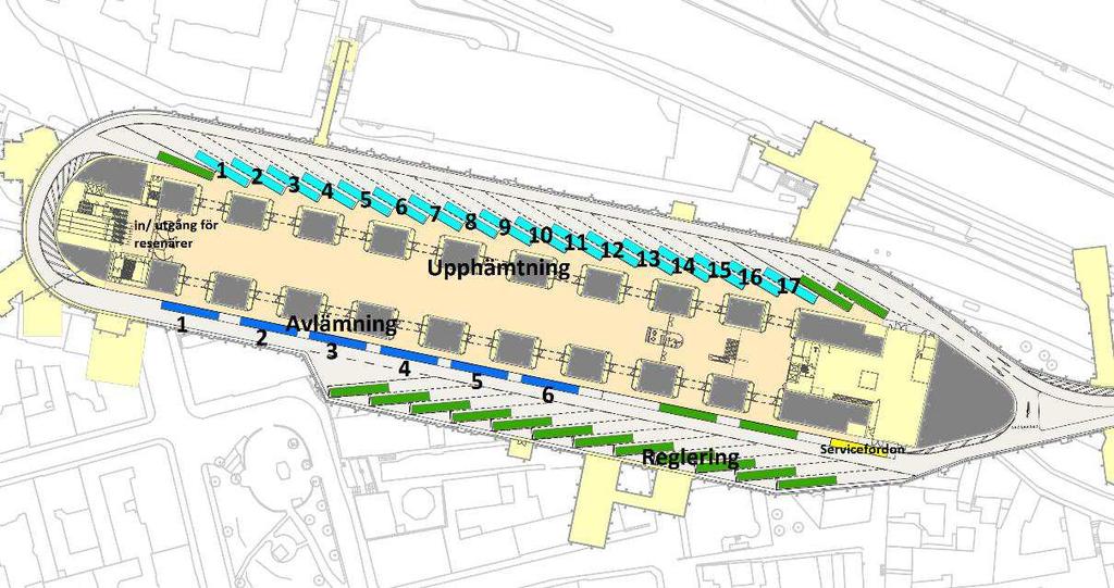 1 Bakgrund Stockholms Stad har framarbetat en ny utformning av bussterminalen vid Slussen och önskar uppskatta hur platserna för avlämning och upphämtning kan komma att beläggas under dagen.