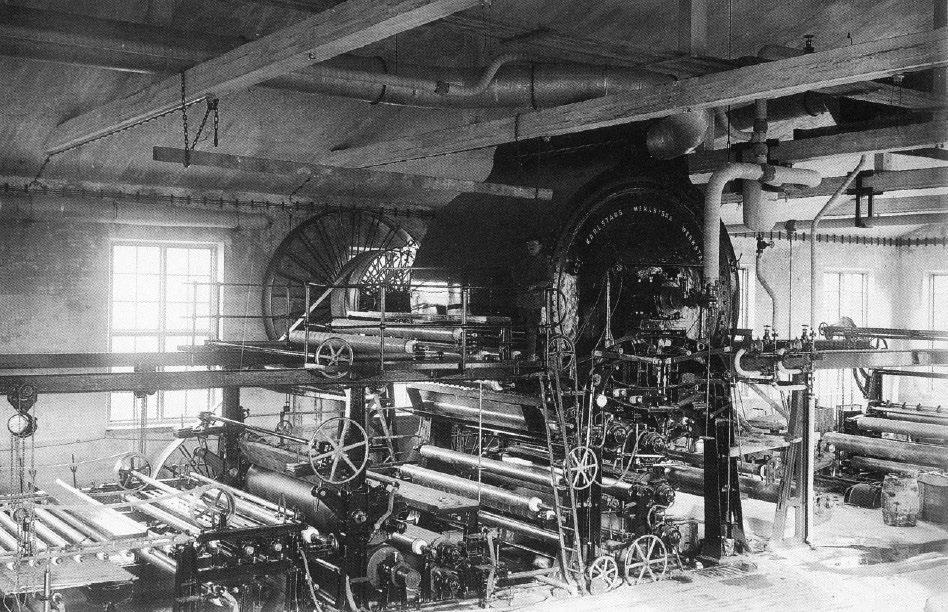 Efter branden 1892 hade bruket köpt in ett antal påsmaskiner med tillhörande tryckeri. Vid nedläggningen av bruket flyttades maskinerna till ett äldre garveri.