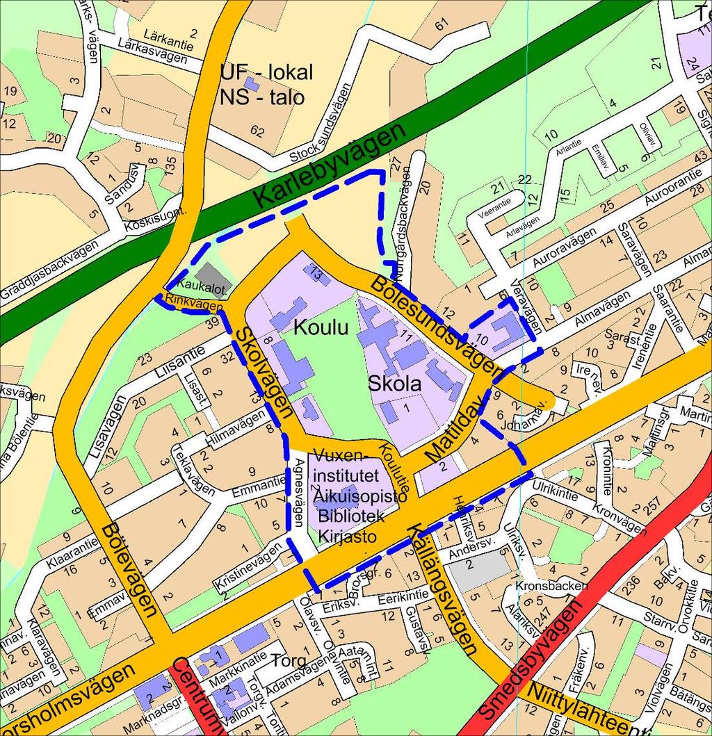 180 Smedsby Smedsby skolcentrum Ändring av detaljplan berör kvarter 21, 22, 24, 25, del av kvarter 26 och 28 samt idrotts, väg-