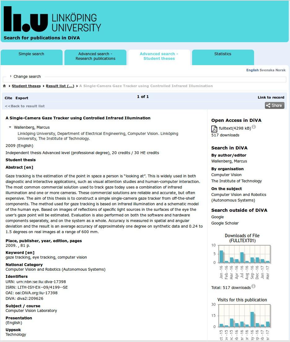 Verktyg LiU Electronic Press (DiVA) Tidigare exjobb finns här Sökbart efter examinator