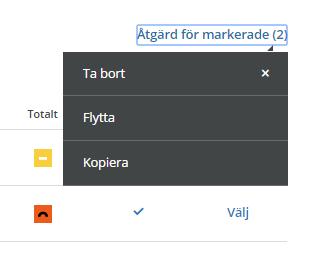 Kopiera en produkt / mapp 1. Markera vilken/vilka produkter eller mappar du önskar kopiera. 2.