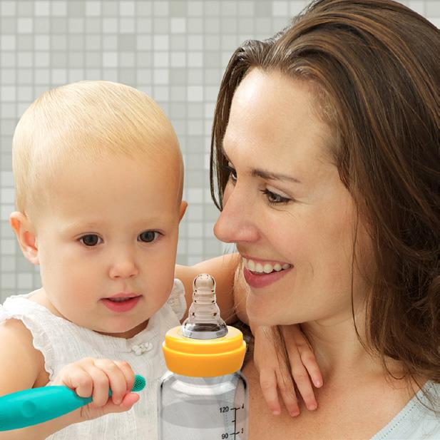 *Beror på ditt barns ålder, använd utifrån en tandläkares rekommendation gällande lindrande gel eller tandkräm. 2.