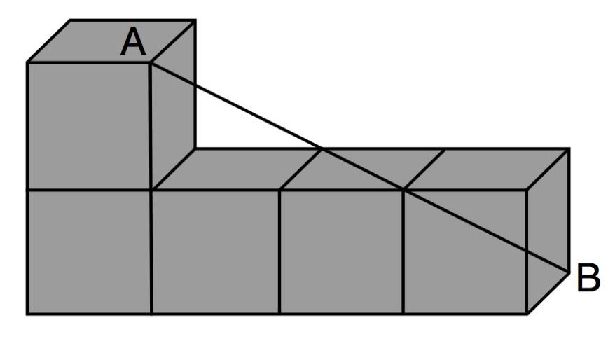 5 En kub består av sex sidor med olika bokstäver. Bilden till nedan visar en kub från tre perspektiv. Vilken bokstav ersätter skuggade området?