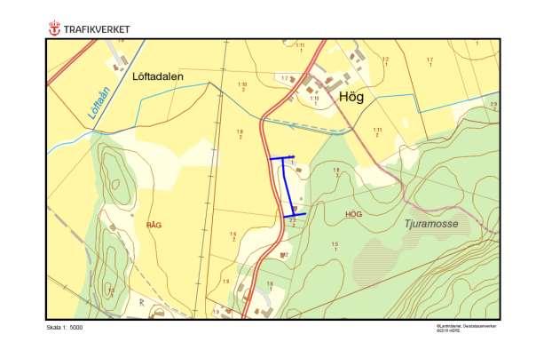 N 920, Hög, HÖG Motivering: Rikblommig ängsvägkant med förekomst av grönvit nattviol. ID på översiktskarta 11 Vägnummer N 920 Namn Gammalt namn - Sida av vägen Hög, HÖG Östra sidan.