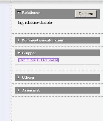 3: Till höger finns en avdelning som heter Grupper. Därunder finns en kryssruta med texten på din kanal och Vi i femman ex Kronoberg Vi i femman. Kryssa för denna rutan.