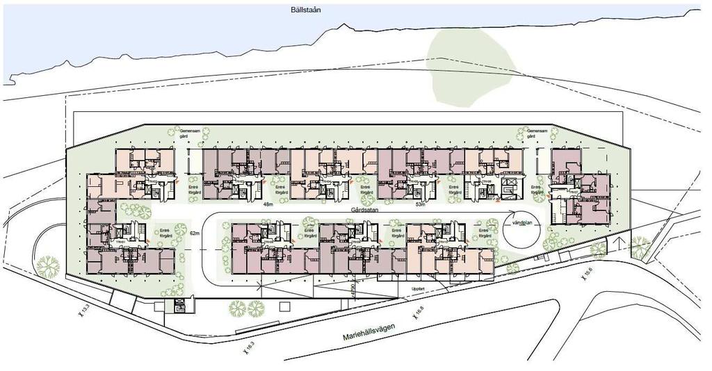 5 Gångfartsgatan plan 7 Gångfartsgatan mellan bostadshusen