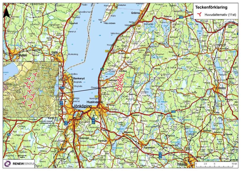 LOKALISERING Lyckås Vindkraftpark Projektområdet är beläget ca 2,5 km öster om