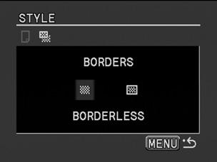 Borders Borderless Skriver ut bilden över hela arket. Bordered Skriver ut med kant. * Rekommenderat pappersformat 1.