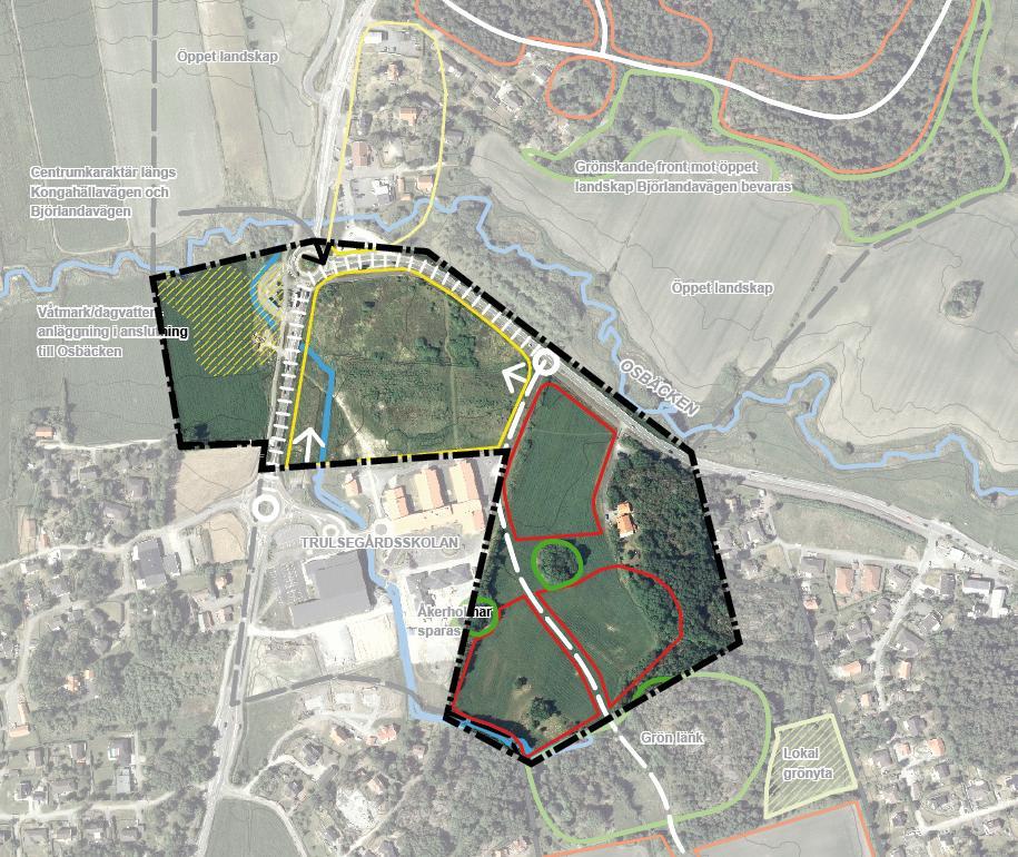 CENTRUM ETAPP 1 INNEHÅLL Detaljplanen ska ge möjlighet för: o Bostäder, ca 300 i flerbostadshus, grupphus/radhus o Kommersiell- och samhällig service ca 4000 kvm BTA o Äldreboende ca 8000 kvm BTA o