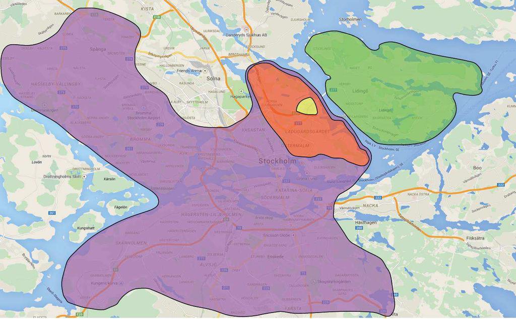 5.6 Boendeparkerare i området För att kunna bedöma i vilken omfattning det är boendeparkerare antecknades registreringsnummer för alla parkerande bilar på gatumark under fältmätningarna.