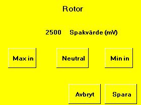 Hur kalibrering går till hittar du på följande sidor.. Meny/Kalibrering spakar/rotor Bilden till vänster visar meny för Kalibrering spakar på Rotor.