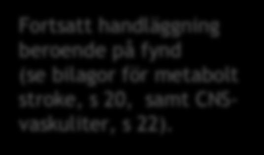 och ev kompletterande neuroradiologisk utredning.