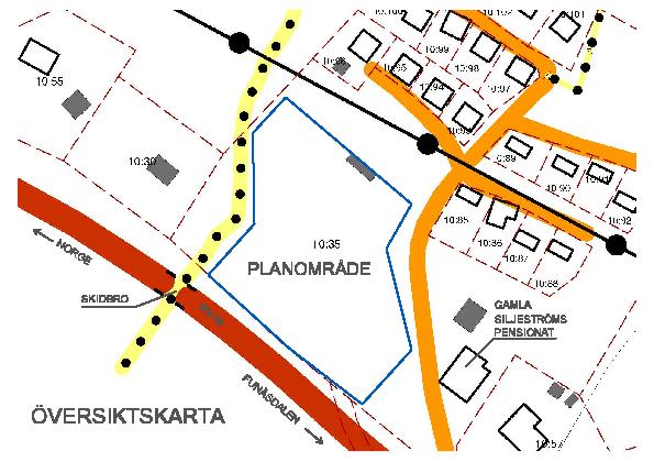 2 Planområdet omfattar ca 0,5 ha. Funäsdalen 10:35 ägs av Siljeströms Förvaltnings AB. TIDIGARE STÄLLNINGSTAGANDEN Översiktsplan För området gäller översiktsplan antagen 2010 05 28.