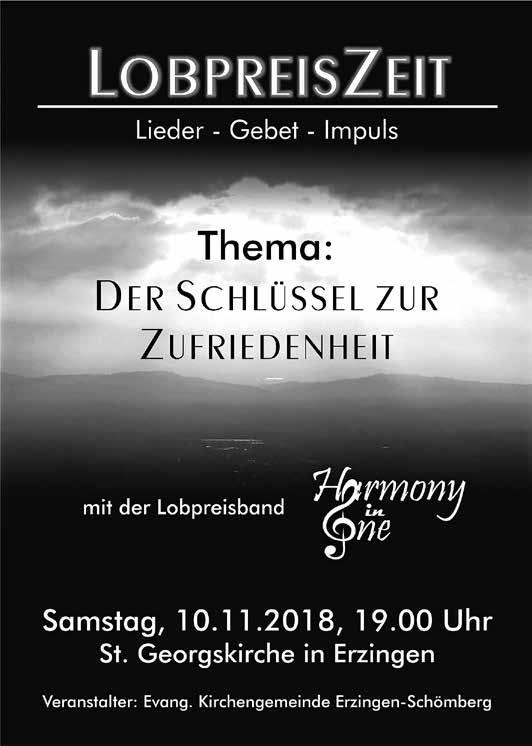 10 Amtsblatt Dotternhausen Dautmergen Nr. 45 vom 7. November 2018 Evangelische Kirchengemeinde Täbingen - Dautmergen - Zimmern u. d.