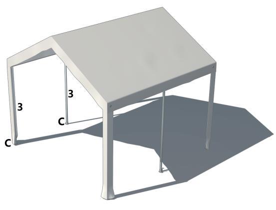 alla fötter på plats (C) och fäst med skruv (L) 5.