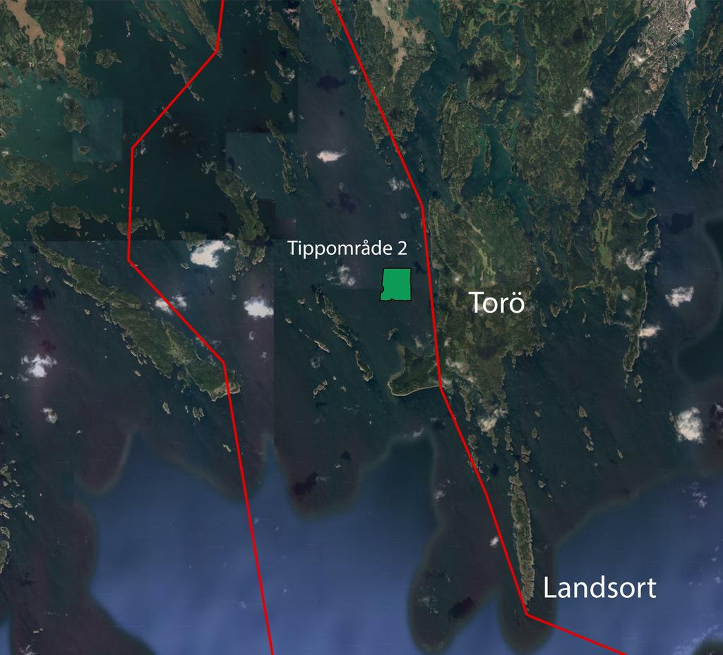 Tippning av muddermassor Det finns risk att födosöksområden för bland annat ejder kommer att påverkas negativt vid tippning av muddringsmassor utanför Torö, tippområde 2 (figur 4).