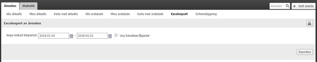 54 (69) Figur 32: Gör en Excelexport för att kunna