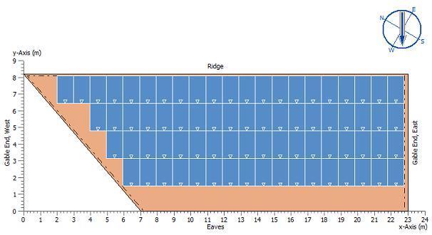 TM GermanSolar Sweden AB. Hästveda 14 mars 2014 Tak 5 Den yta som solcellsanläggningen kan uppta uppgår till 13-25 x 8,5 m.