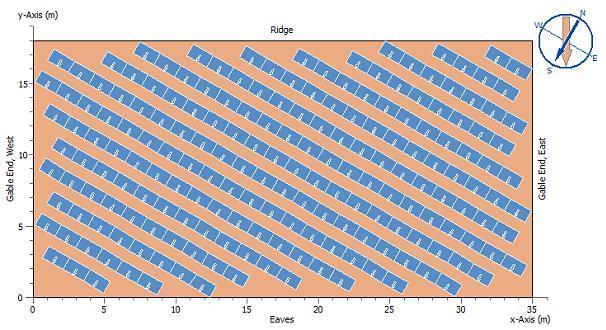 TM GermanSolar Sweden AB. Hästveda 15 oktober 2014 Tak 6 Den yta som solcellsanläggningen kan uppta uppgår till 18 x 35 m med undantag för anslutningen till intilliggande byggnad.