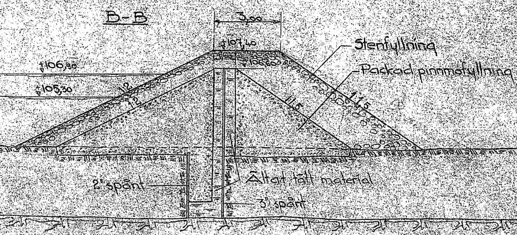 Dammens uppbyggnad Anläggningen togs i drift